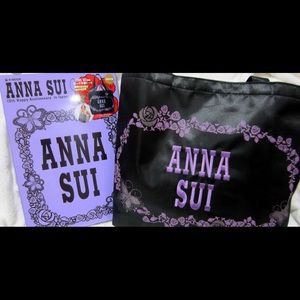 Anna Sui embroidery logo tote bag